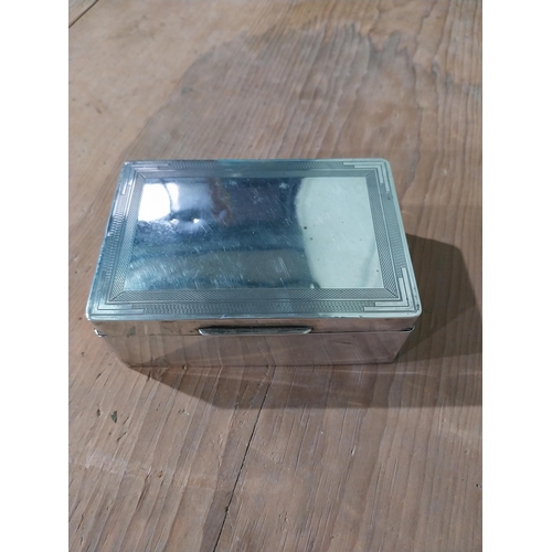 532 - Early 20th C. silver cigarette box with cedarwood lining. Birmingham weight 161gms approx without wo... 