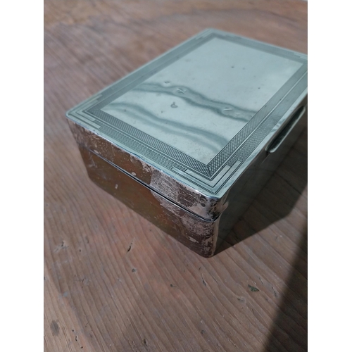 532 - Early 20th C. silver cigarette box with cedarwood lining. Birmingham weight 161gms approx without wo... 