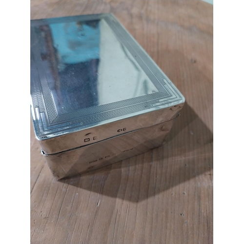 532 - Early 20th C. silver cigarette box with cedarwood lining. Birmingham weight 161gms approx without wo... 