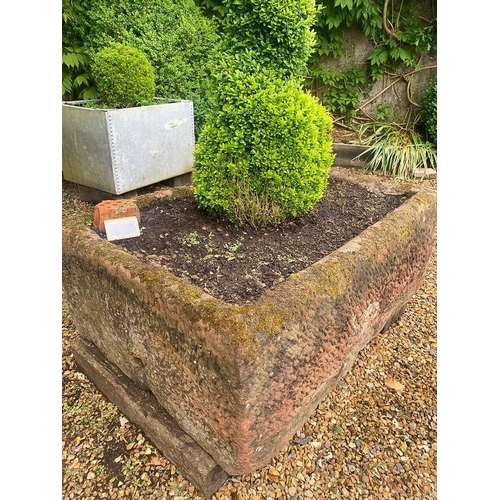 10 - 19th C. stone trough. {47 cm H x 130 cm W x 90 cm D}.