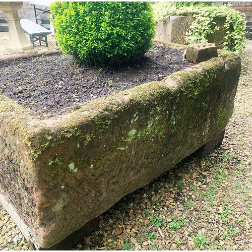 10 - 19th C. stone trough. {47 cm H x 130 cm W x 90 cm D}.
