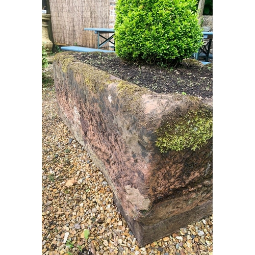 10 - 19th C. stone trough. {47 cm H x 130 cm W x 90 cm D}.