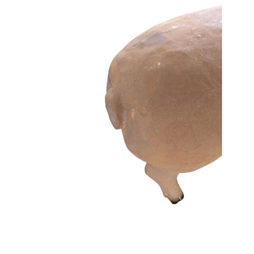 53 - Large cast iron model of Pig. {30 cm H x 68 cm W x 25 cm D}.