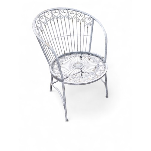 39 - French style metal garden table and two chairs.  Table {75 cm H x 80 cm Dia.} and Chairs {87 cm H x ... 