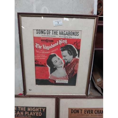 1 - Three framed prints - Don't Ever Change, Songs of the Vagabonds and When the Mighty Organ played. {4... 