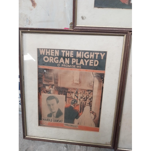 1 - Three framed prints - Don't Ever Change, Songs of the Vagabonds and When the Mighty Organ played. {4... 