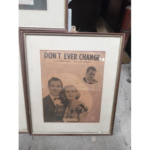 1 - Three framed prints - Don't Ever Change, Songs of the Vagabonds and When the Mighty Organ played. {4... 