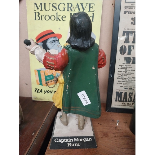 10 - Captain Morgan Rum ruberoid advertising figure. {34 cm H x 20 cm W x 12 cm D}.