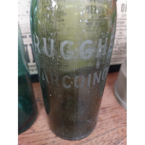 11 - Two Brouweru Lefrere Bubbel Speciaal Roeselare glass advertising bottles. {31 cm H x 8 cm Dia.}.