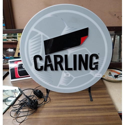 1980's Carling light up counter advertising sign. {54 cm Dia.}.