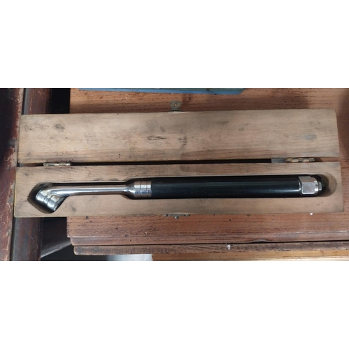 14 - Dunlop Twin Tyre Pressure Gauge in original box. {3 cm H x 31 cm W x 5 cm D}.