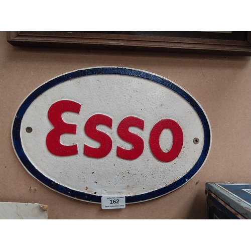 162 - Esso cast iron advertising sign. {23 cm H x 32 cm W}.