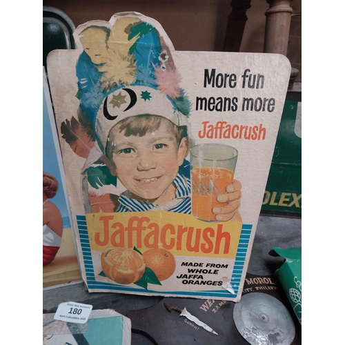 180 - Collection of three 1960's showcards - Player's Weight, Nivea Creme and Jaffacrush {29 cm H x 22 cm ... 