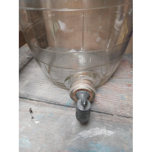 183 - Glass Port dispenser { 26cm H X 23cm Dia }.