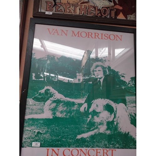 21 - Van Morrison in Concert Olympia Theatre March 29th 1974 framed pictorial concert poster. {94 cm  H x... 