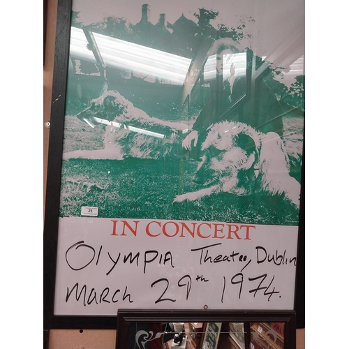 21 - Van Morrison in Concert Olympia Theatre March 29th 1974 framed pictorial concert poster. {94 cm  H x... 