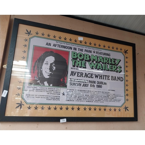 216 - Bob Marley and the Wailers Dalymount Park Sunday July 6th pictorial concert poster. {65 cm H x 91 cm... 