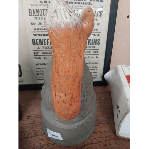23 - Basil Brush ruberoid money box. {24 cm H x 15 cm Dia.}.