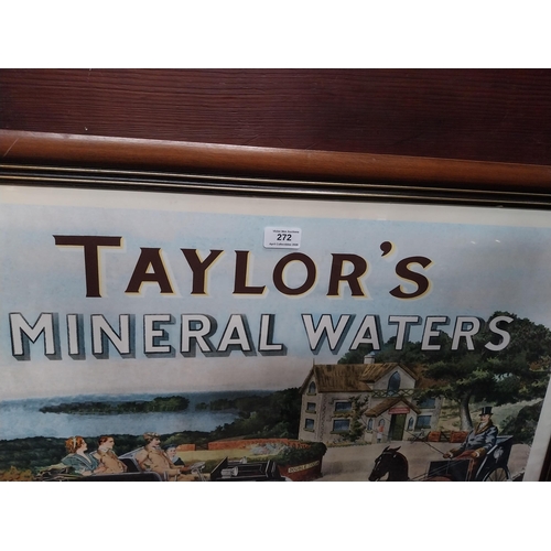 272 - Unusual Taylor's Mineral waters Tinahely waters framed advertising print {63cm H x 81cm W}