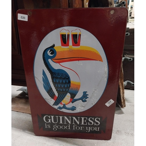 274 - Guinness is Good for you enamel double sided advertising sign. {61 cm H x 41 cm W}.
