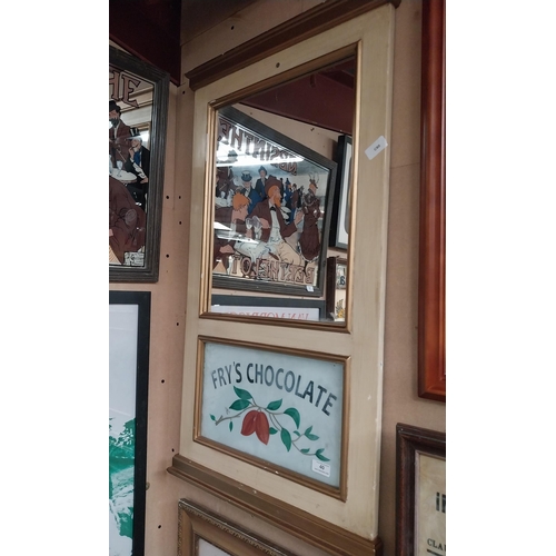 40 - Frys Chocolate framed advertising mirror. {95 cm H x 54 cm W}.