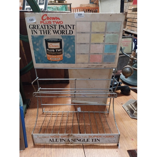 410 - 1970's Crown paint chrome and metal display stand. {54 cm H x 41 cm W x 28 cm D}.