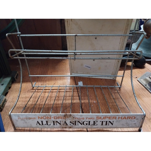 410 - 1970's Crown paint chrome and metal display stand. {54 cm H x 41 cm W x 28 cm D}.