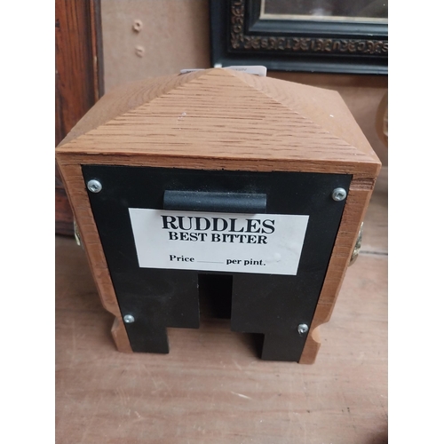 49 - Ruddles Best Bitter counter font. {16 cm H x 14 cm W x 9 cm D}.