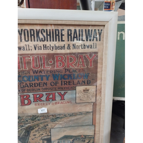 577 - Framed original Lancashire and Yorkshire Railways Beautiful Bray The Garden of Ireland advertising p... 