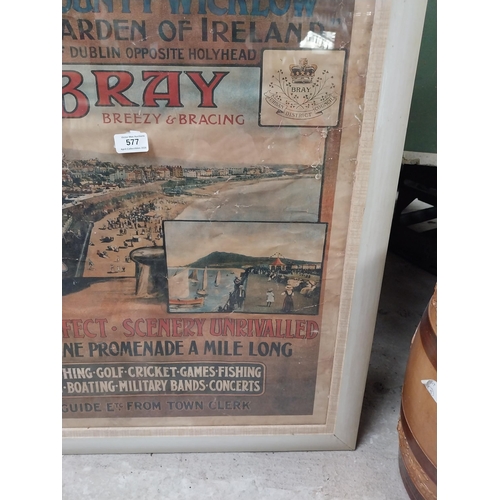 577 - Framed original Lancashire and Yorkshire Railways Beautiful Bray The Garden of Ireland advertising p... 