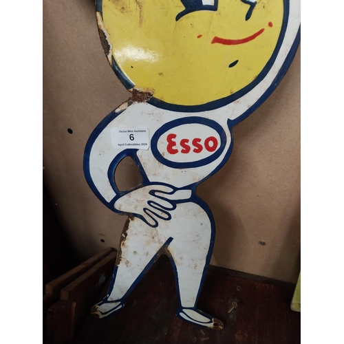 6 - Esso Girl enamel advertising sign. {51 cm H x 27 cm W}.