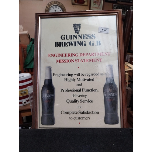Five items of framed Guinness memorabilia - beer mats etc {42 cm H x 33 ...