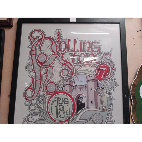 75 - Rolling Stones Slane Castle framed August 18th '07 pictorial concert poster. {95 cm H x 64 cm W}.