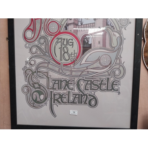 75 - Rolling Stones Slane Castle framed August 18th '07 pictorial concert poster. {95 cm H x 64 cm W}.