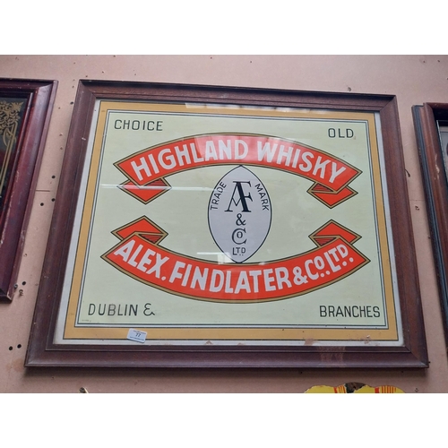 Highland Whisky Alex Findlater Dublin framed advertising print. {69 cm ...