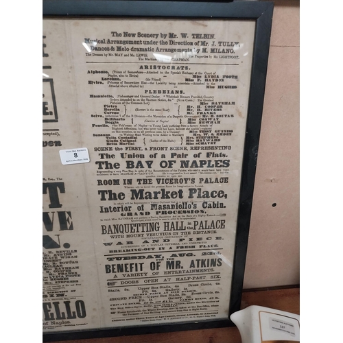 8 - Olympic Theatre framed advertising poster. {64 cm H x 50 cm W}.