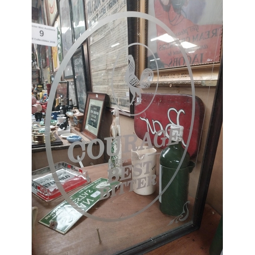 9 - Courage Best Bitter framed advertising mirror. {59 cm H x 43 cm W}.