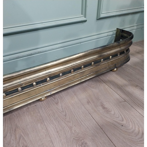 4 - 19th C. brass fire fender. {18 cm H x 135 cm W x 27 cm D}.