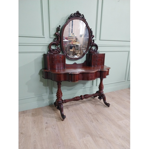 14 - Victorian mahogany Duchess dressing table with mirrored back flanked by six drawers over short drawe... 