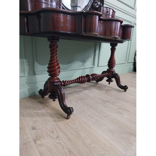 14 - Victorian mahogany Duchess dressing table with mirrored back flanked by six drawers over short drawe... 