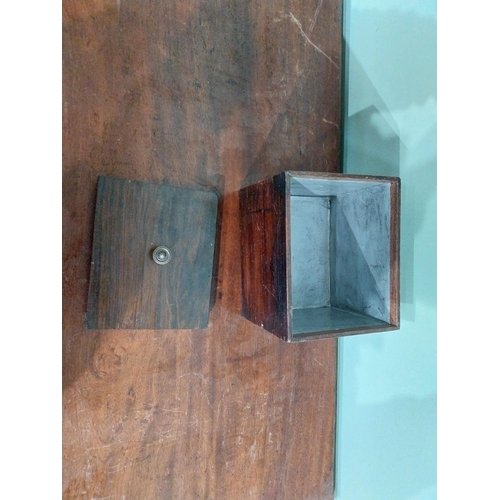 38 - 19th C. Mahogany tea caddy. {14 cm H x 15 cm W x 13 cm D}.