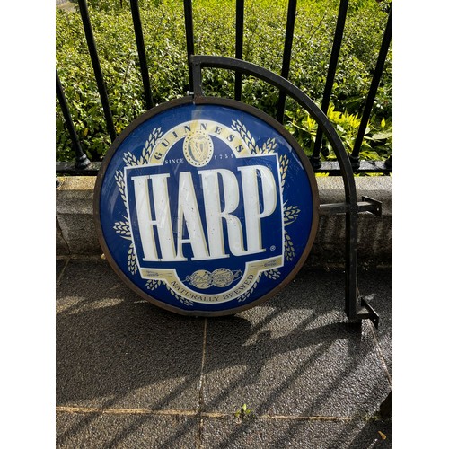 Original double sided light up, hanging Harp sign