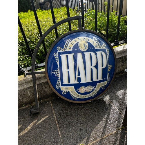 Original double sided light up, hanging Harp sign