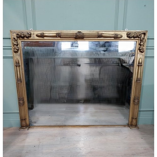 30 - William IV giltwood overmantle decorated with acanthus leaves. {144 cm H x 183 cm W}.