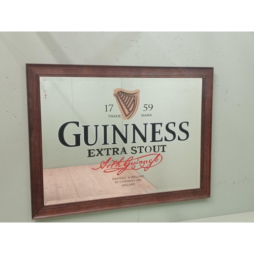 271 - Guinness Extra Stout framed bevelled advertising mirror. {H 96cm x W 127cm x D 3cm }