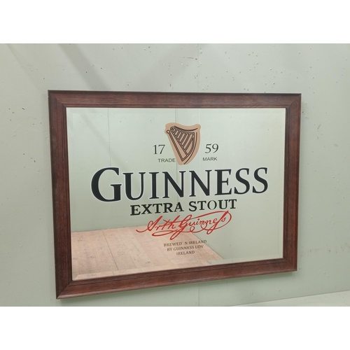 271 - Guinness Extra Stout framed bevelled advertising mirror. {H 96cm x W 127cm x D 3cm }