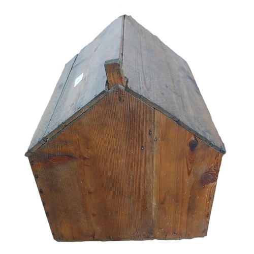 17 - Early 20th C. pine model of a House. {37 cm H x 28 cm W x 32 cm D}.
