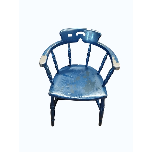 5 - 19th C. painted ash and elm smoker's bow. {78 cm H x  56 cm W x 48 cm D}.