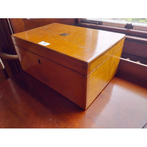 19th. C. oak Alms box, the lid enclosing four compartments ...