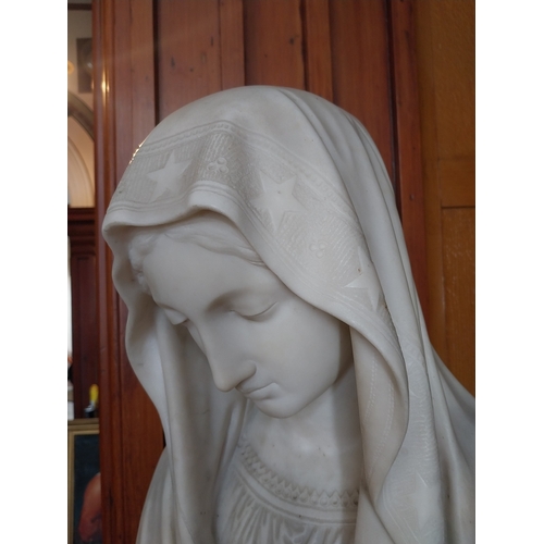 13 - 19th. C. hand carved Carrara marble bust of  